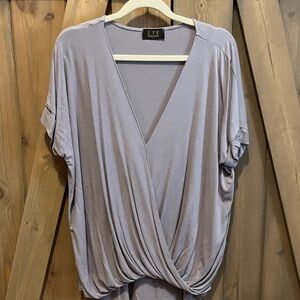 Women's Gray Draped Top